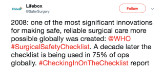surgical safety checklist saves lives using Checklist Manifesto
